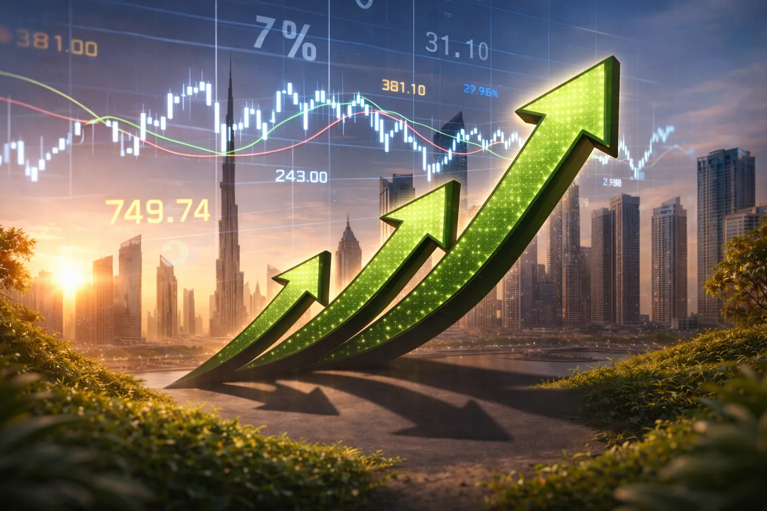 مؤشر سوق دبي المالي يسجل 6,727.55 نقطة بارتفاع 0.25%